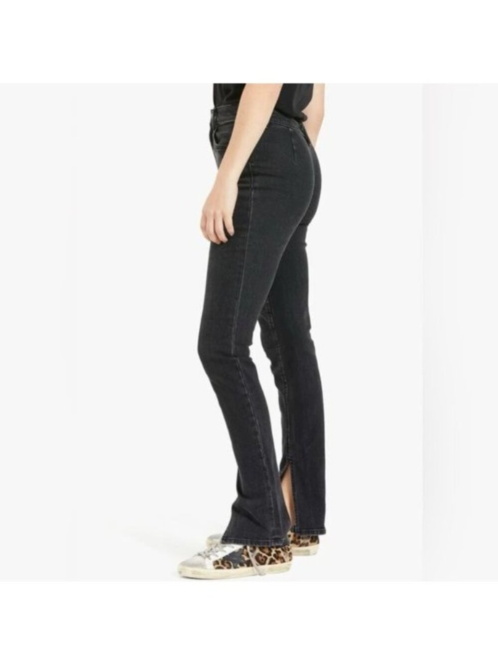 Alexander Wang Stovepipe Slit Hem Denim Flat Back Trouser Denim Jeans